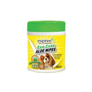 Chusteczki do czyszczenia uszu psa - Espree Care Aloe Wipes - 60 szt.