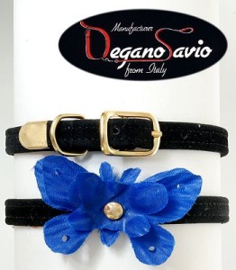 DS. OBROŻA WELUR czarny + MOTYL chabrowy 34cm